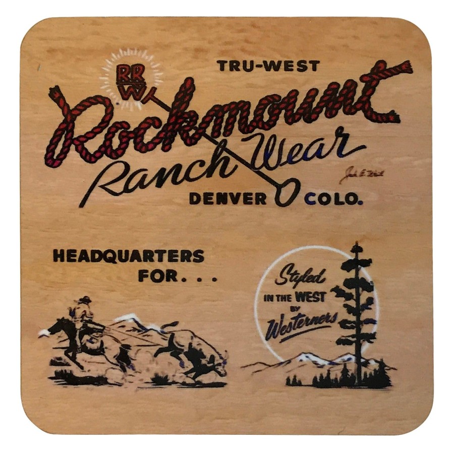 Home Goods Rockmount Ranch Wear  | Cowboy Calf Roper Western Cork-Backed Coaster